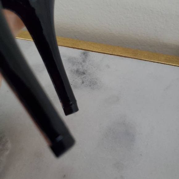 Coach Jacquard Signature Black Pattern Patent Leather Heels Women's Shoe Size 10 - Picture 9 of 13